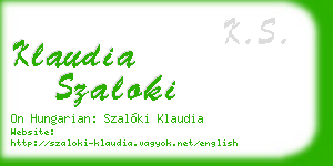 klaudia szaloki business card